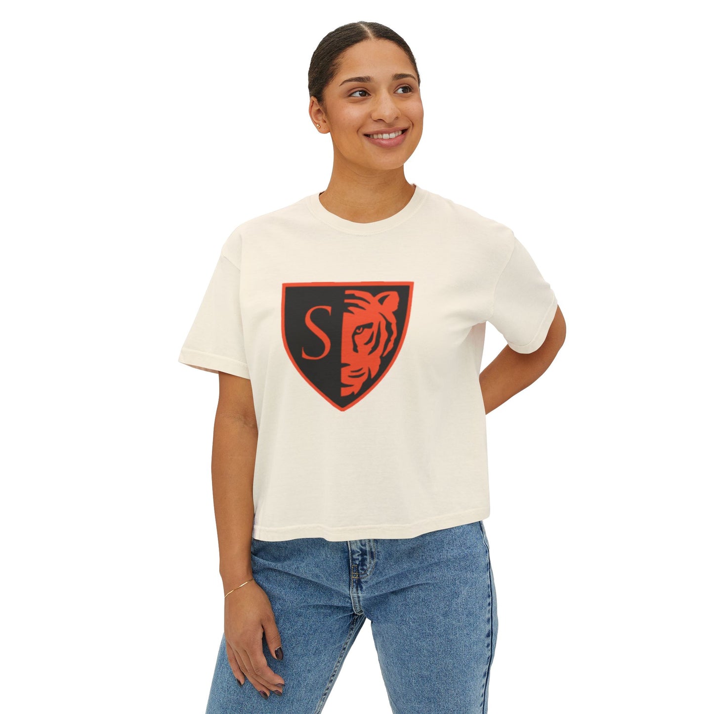Trendy Women's Boxy Tee with Minneapolis South Tigers Design