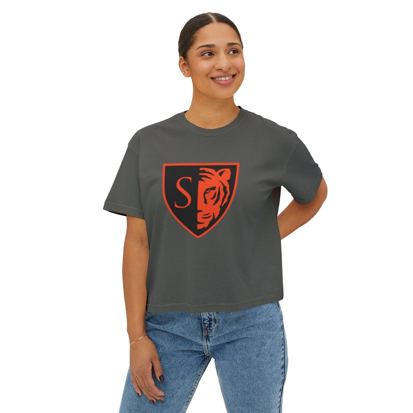 Trendy Women's Boxy Tee with Minneapolis South Tigers Design