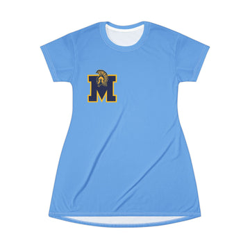Mahtomedi Zephyrs Comfortable Blue T-Shirt Dress