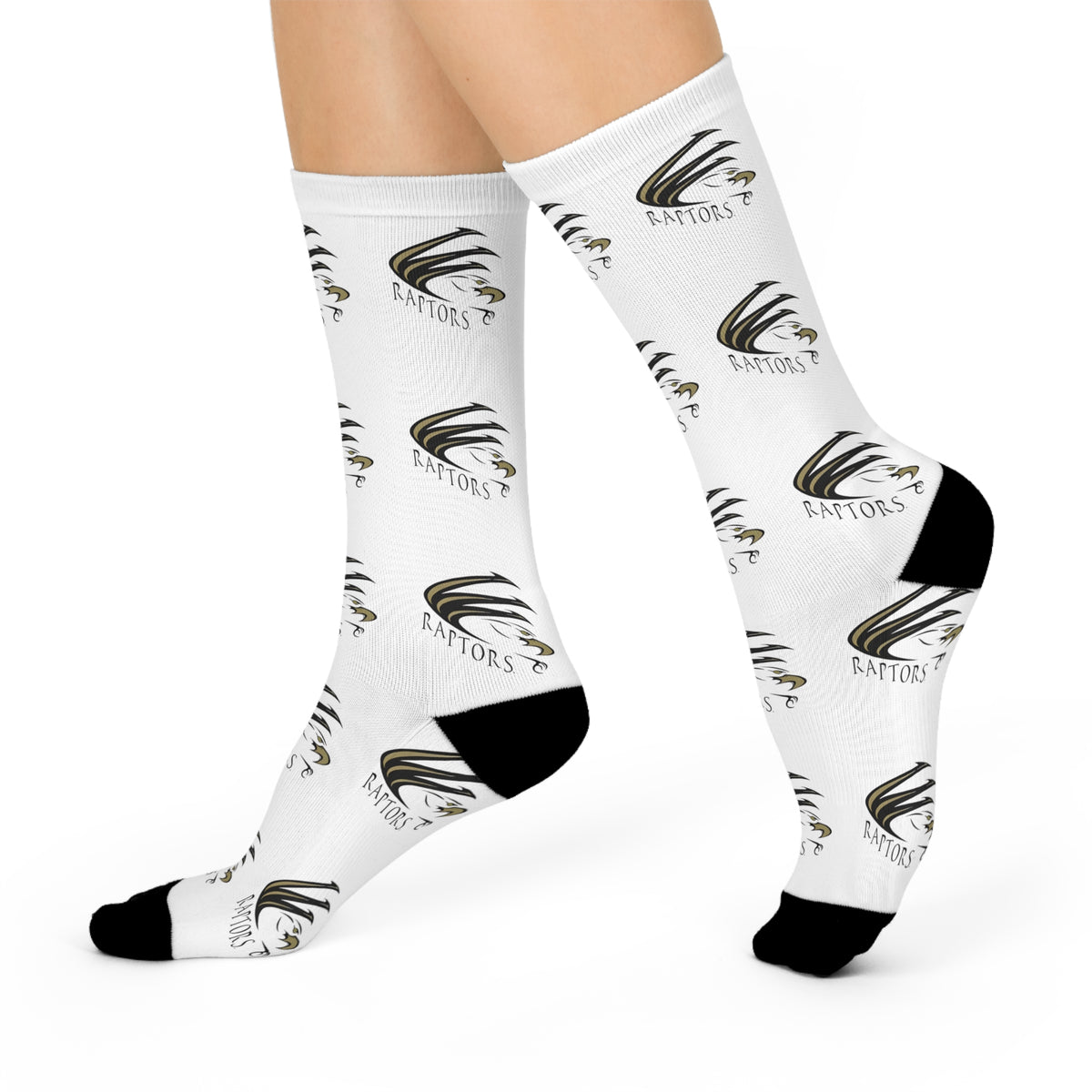 East Ridge Raptors Cushioned Crew Socks - Comfortable Sports Socks for Fans