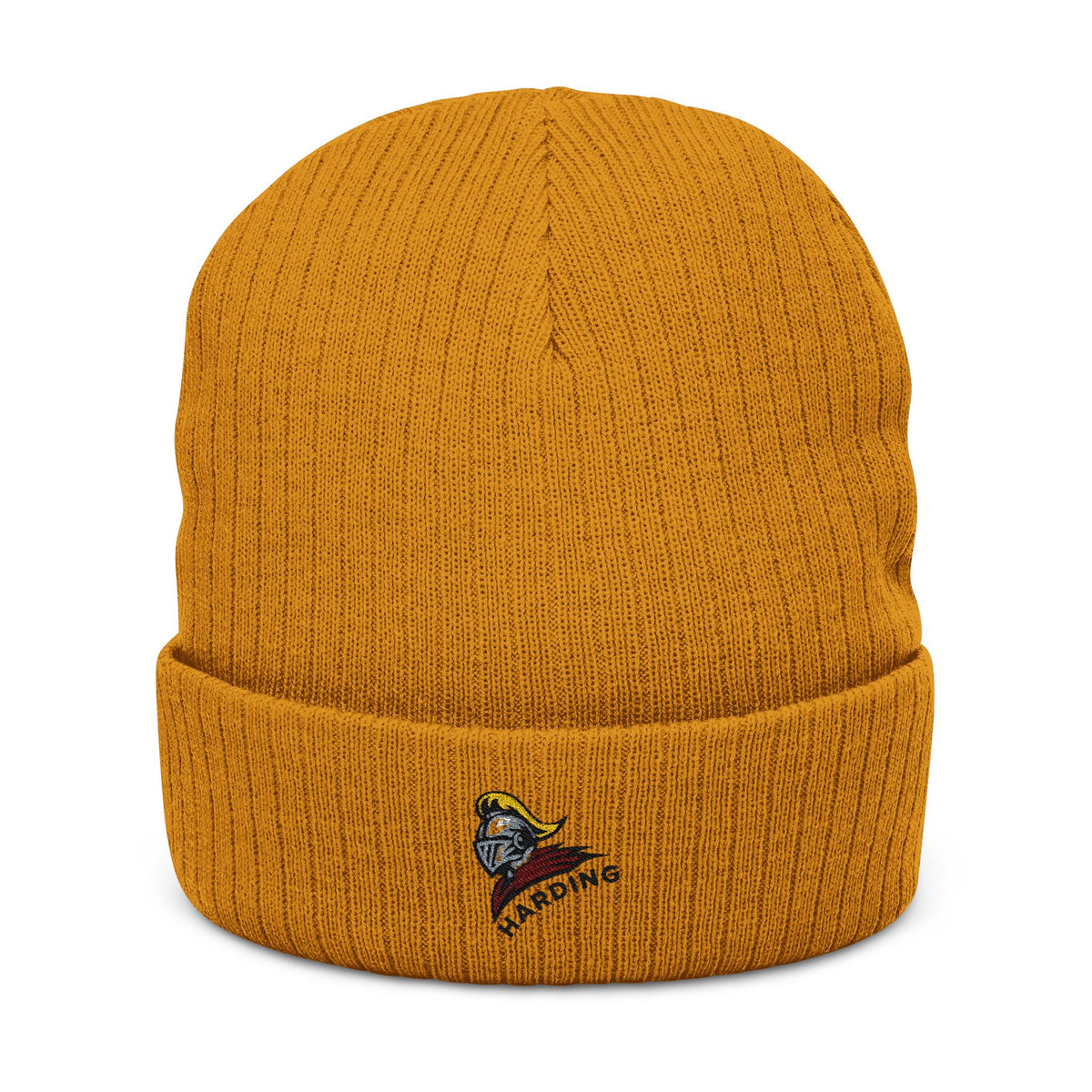 Embroidered Ribbed Knit Beanie - Cozy Winter Accessory for Harding Fans
