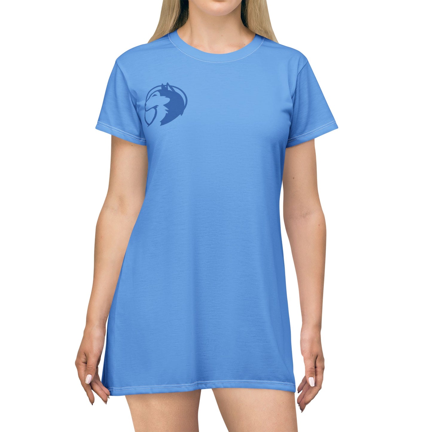 Saint Anthony Huskies Blue Athletic T-Shirt Dress - Casual Comfort for Everyday Wear