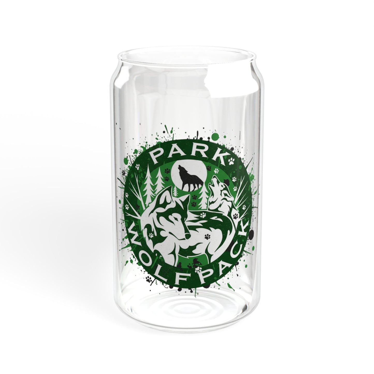 Park Wolfpack Sipper Glass - 16oz Eco-Friendly Drinkware with Bamboo Lid & Straw