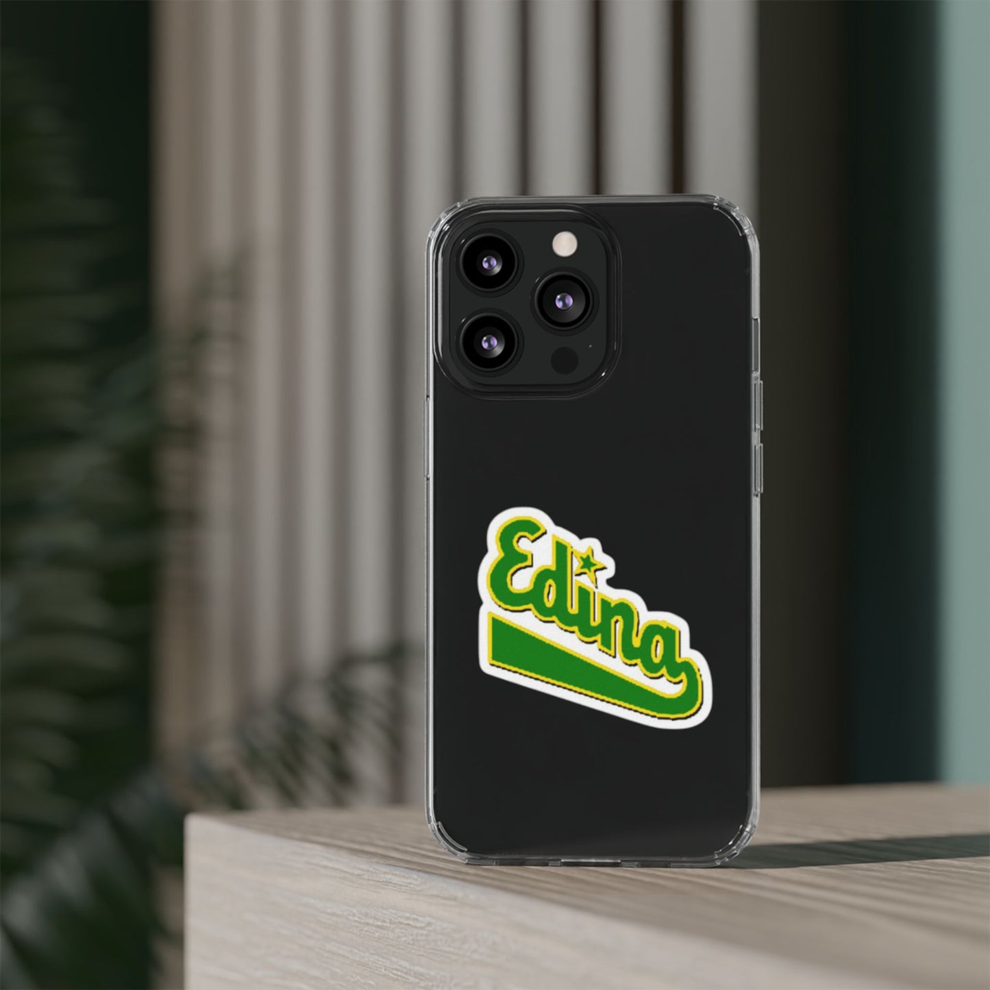 Custom Clear Phone Case with Edina Design - Stylish Protection for Your Smartphone
