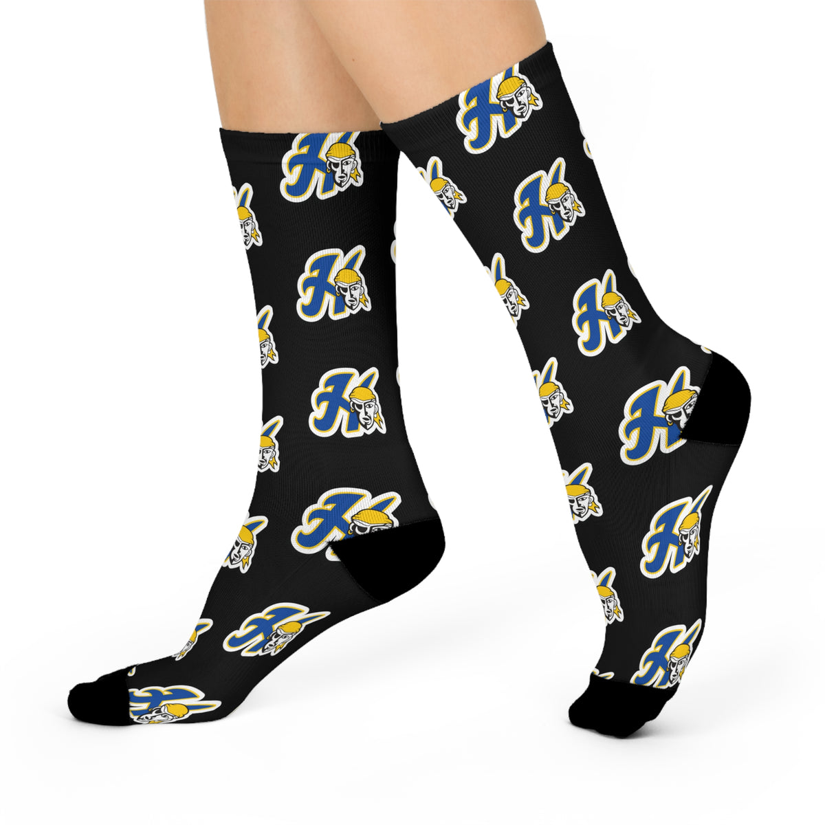 Hastings Raiders Black Trendy Cushioned Crew Socks