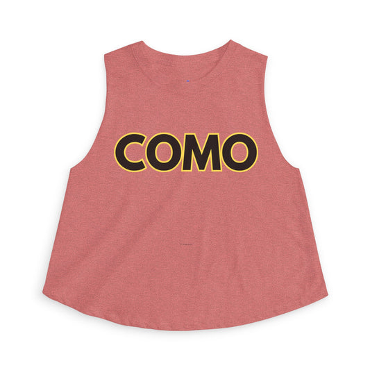 COMO Women's Crop Tank Top — Bold Retro Lettering Summer Crop