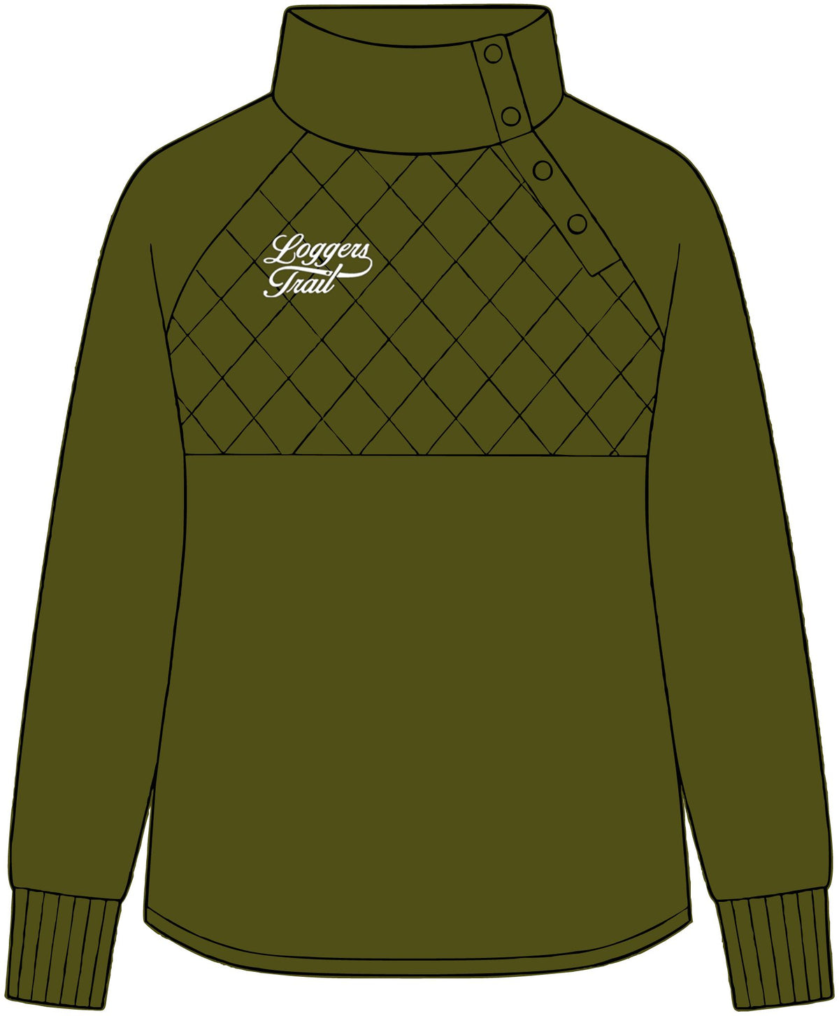 Happy Trails Women's Quilted Snap Neck Pullover