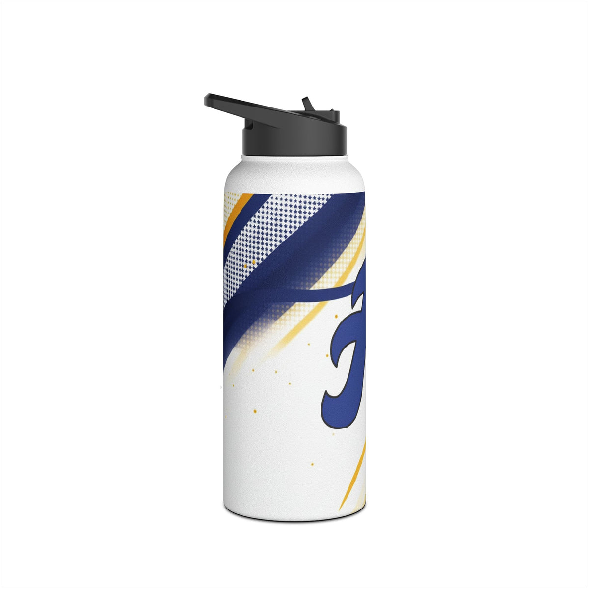 Hastings Raiders Script Logo Stainless Steel Water Bottle — Blue & Gold Athletic Design
