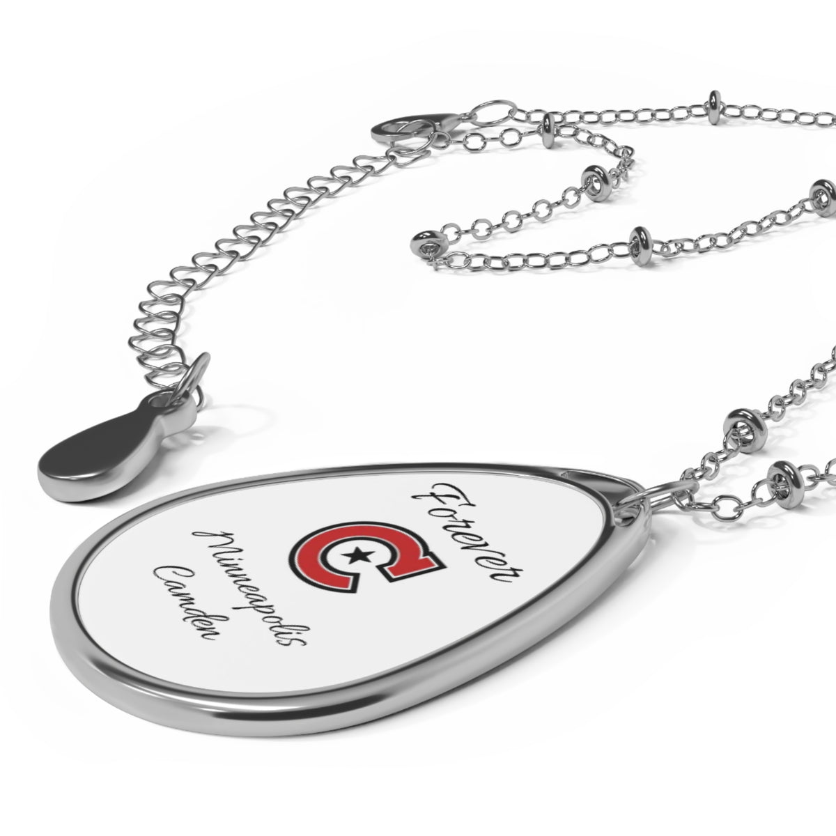 Minneapolis Camden Oval Pendant "Forever" Necklace