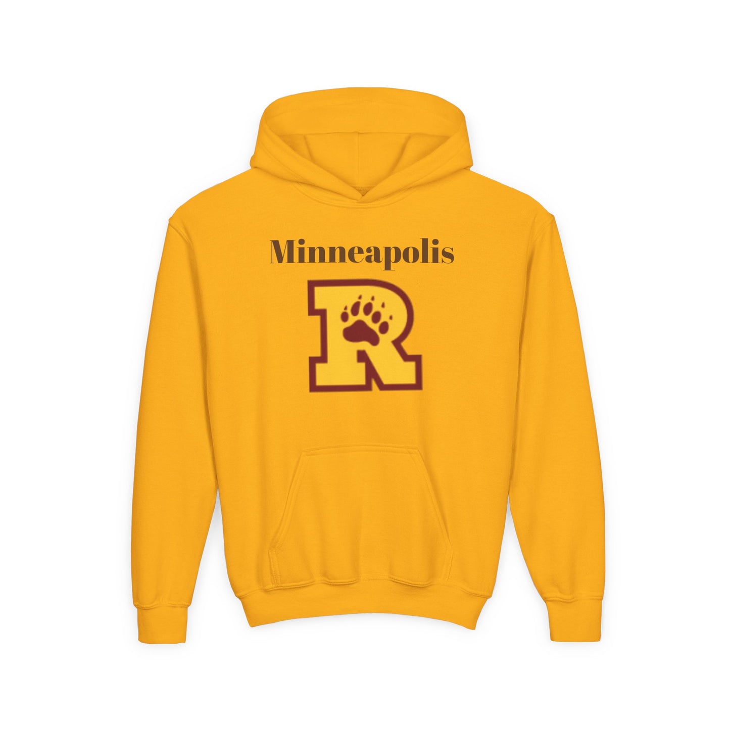 Minneapolis Roosevelt Teddies Youth Hooded Sweatshirt - School Spirit Wear with Bear Paw Print