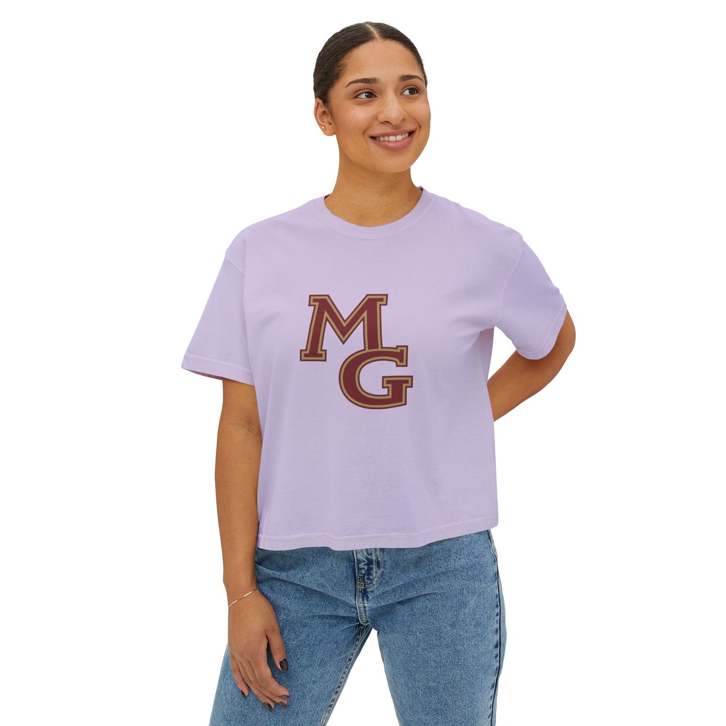 Maple Grove Crimson Stylish Women's Boxy Tee - Casual & Comfy