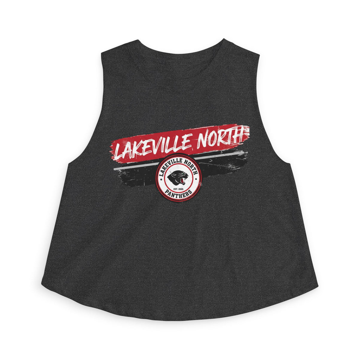 Lakeville North Panthers Crop Top — Retro Script Athletic Women's Tank