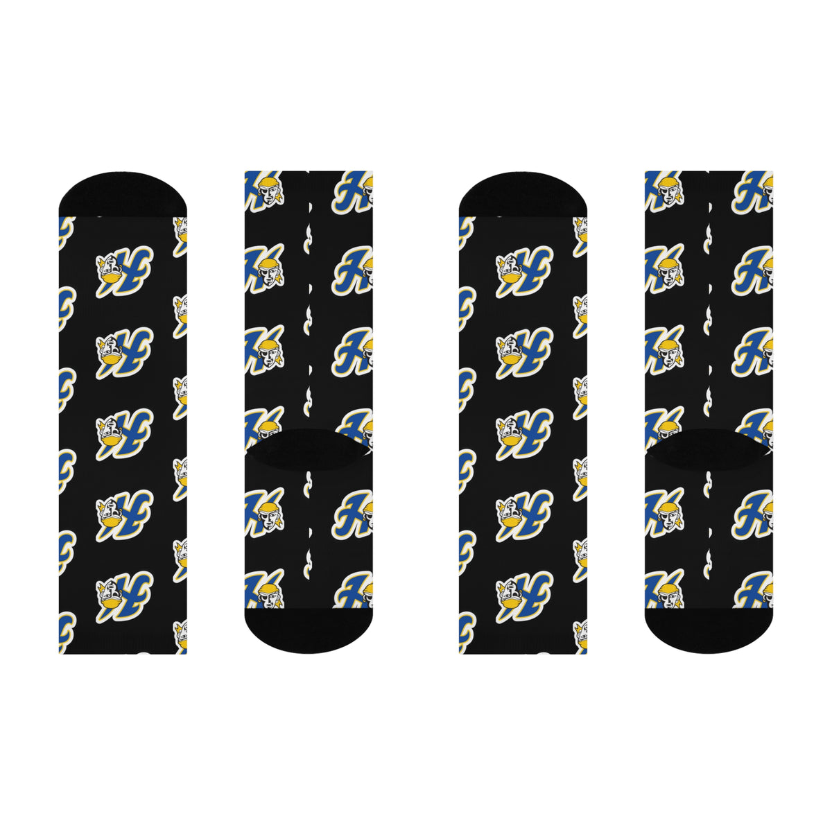 Hastings Raiders Black Trendy Cushioned Crew Socks