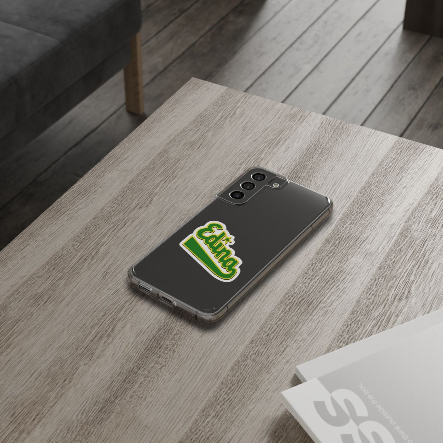 Custom Clear Phone Case with Edina Design - Stylish Protection for Your Smartphone