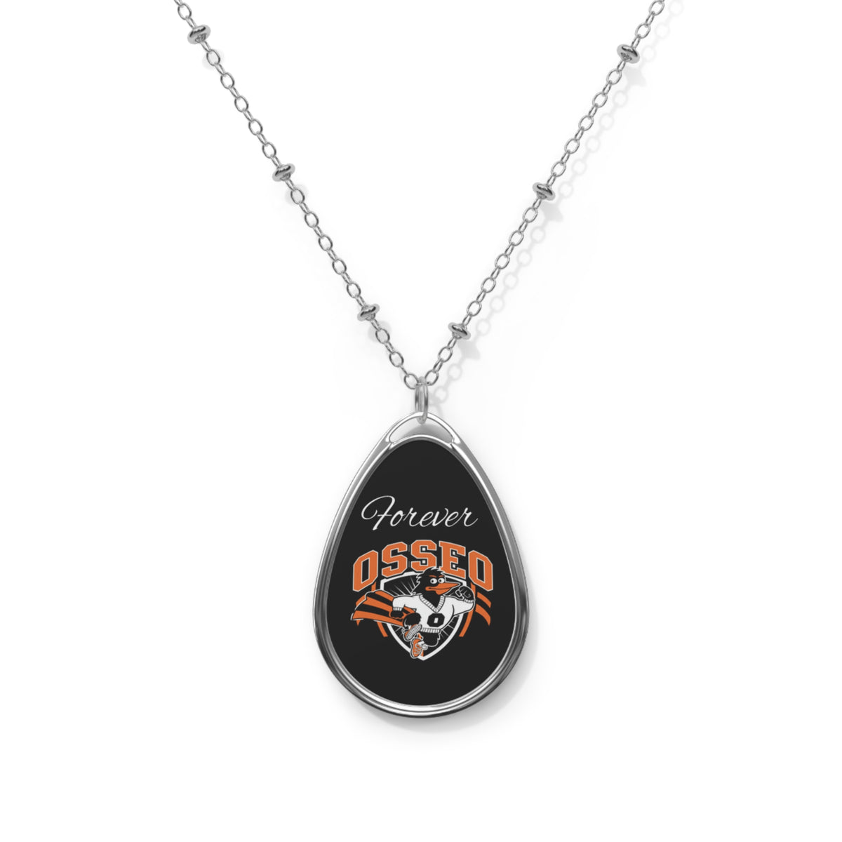 Osseo Orioles "Forever" Oval Pendant Necklace
