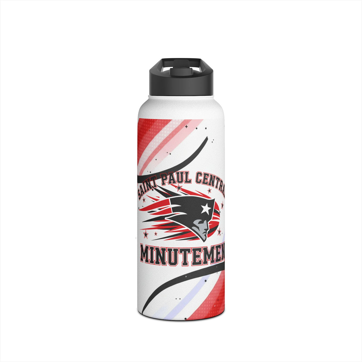 Saint Paul Central Minutemen Stainless Steel Water Bottle, Motivational Hydration Bottle, Sports Water Bottle, Eco-Friendly Gift, Personalized Travel Mug