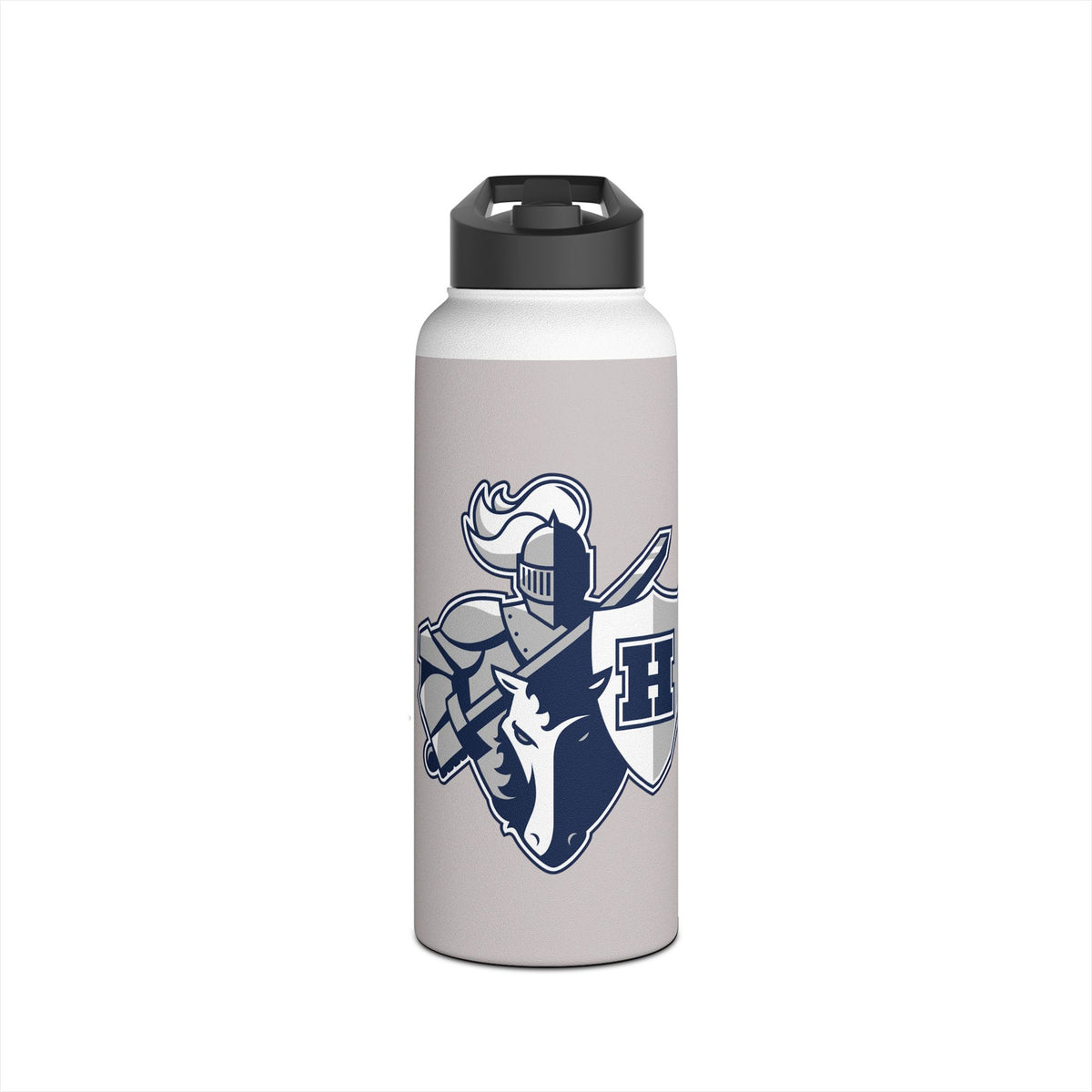 Durable stainless steel water bottle featuring Hudson Raiders design, ideal for outdoor activities and hydration.