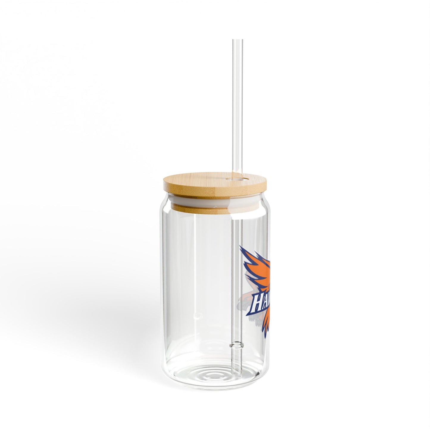 Robbinsdale Cooper Hawks 16oz Sipper Glass with Bamboo Lid - Eco-Friendly Drinkware for Fans
