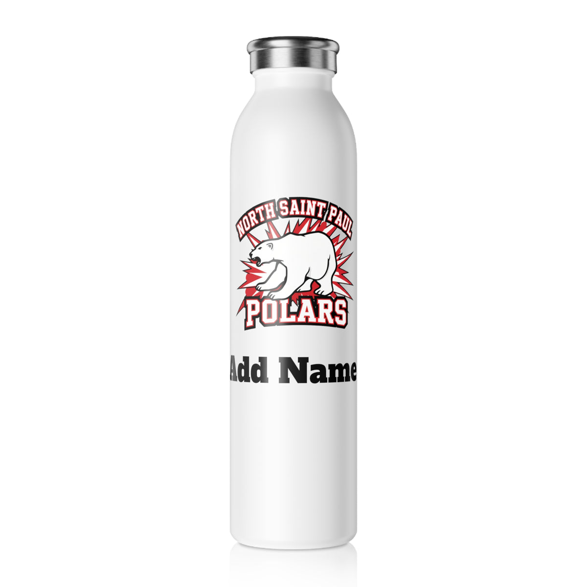 North Saint Paul Polars Slim Water Bottle — Stainless Insulated Bottle