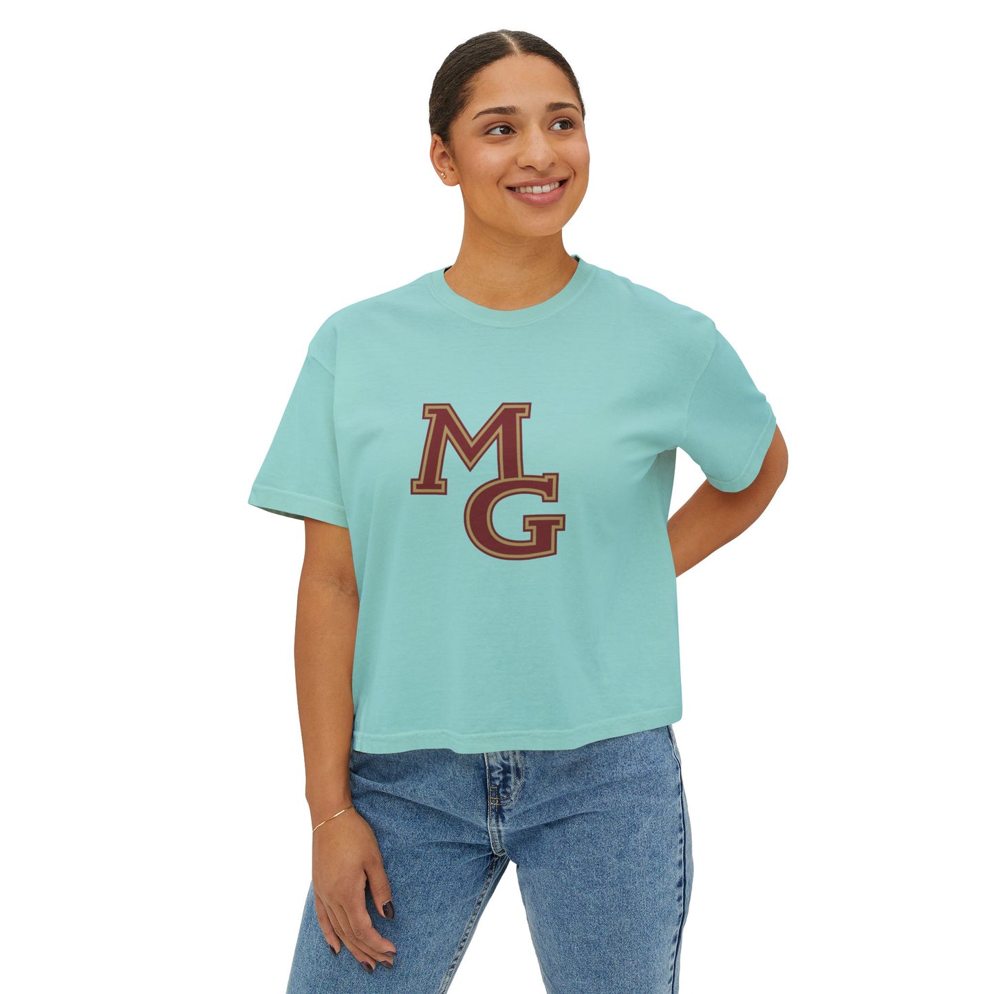 Maple Grove Crimson Stylish Women's Boxy Tee - Casual & Comfy