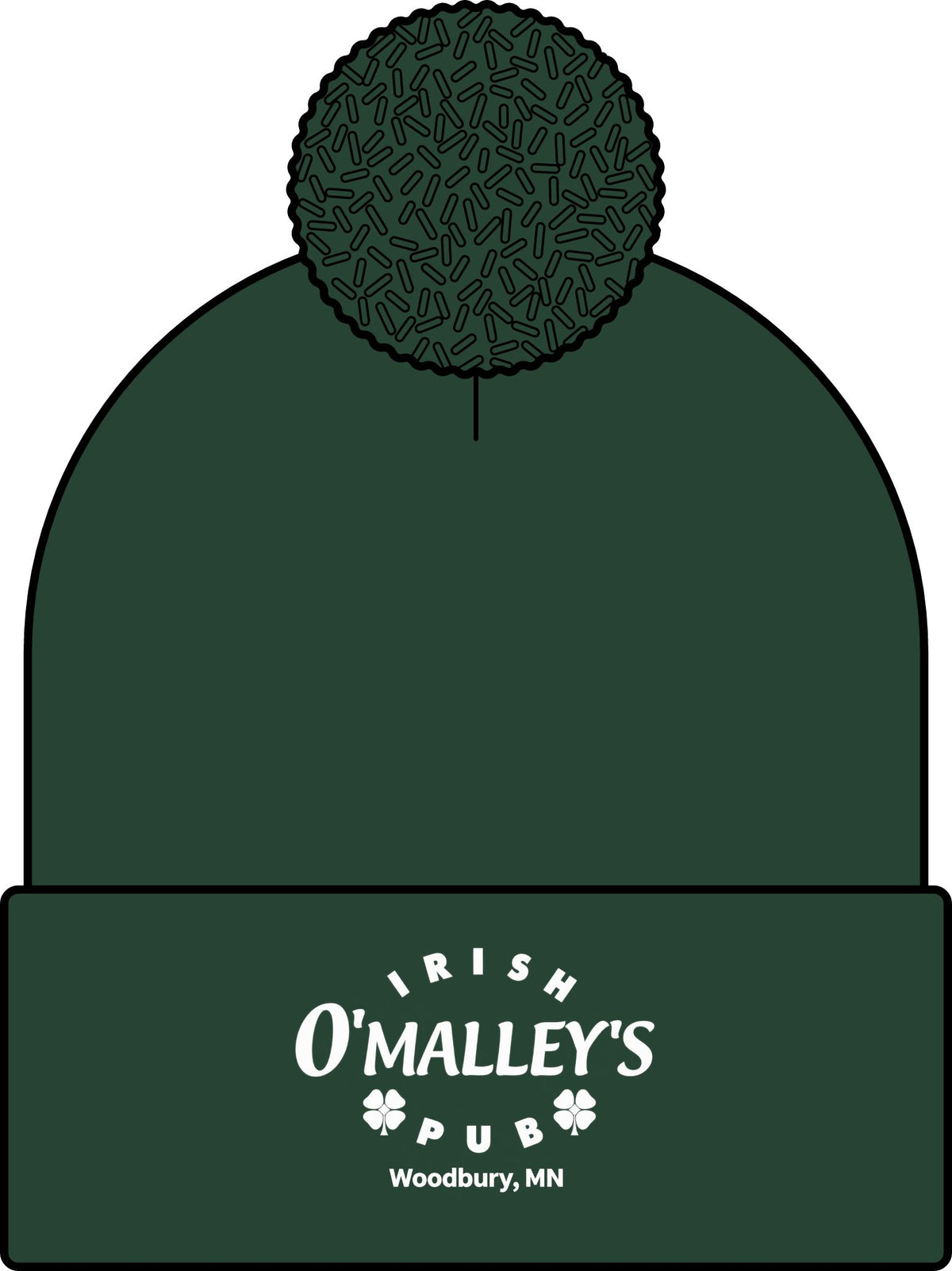 O'Malley's Pub Pom Beanie — Custom Bar Logo Winter Hat