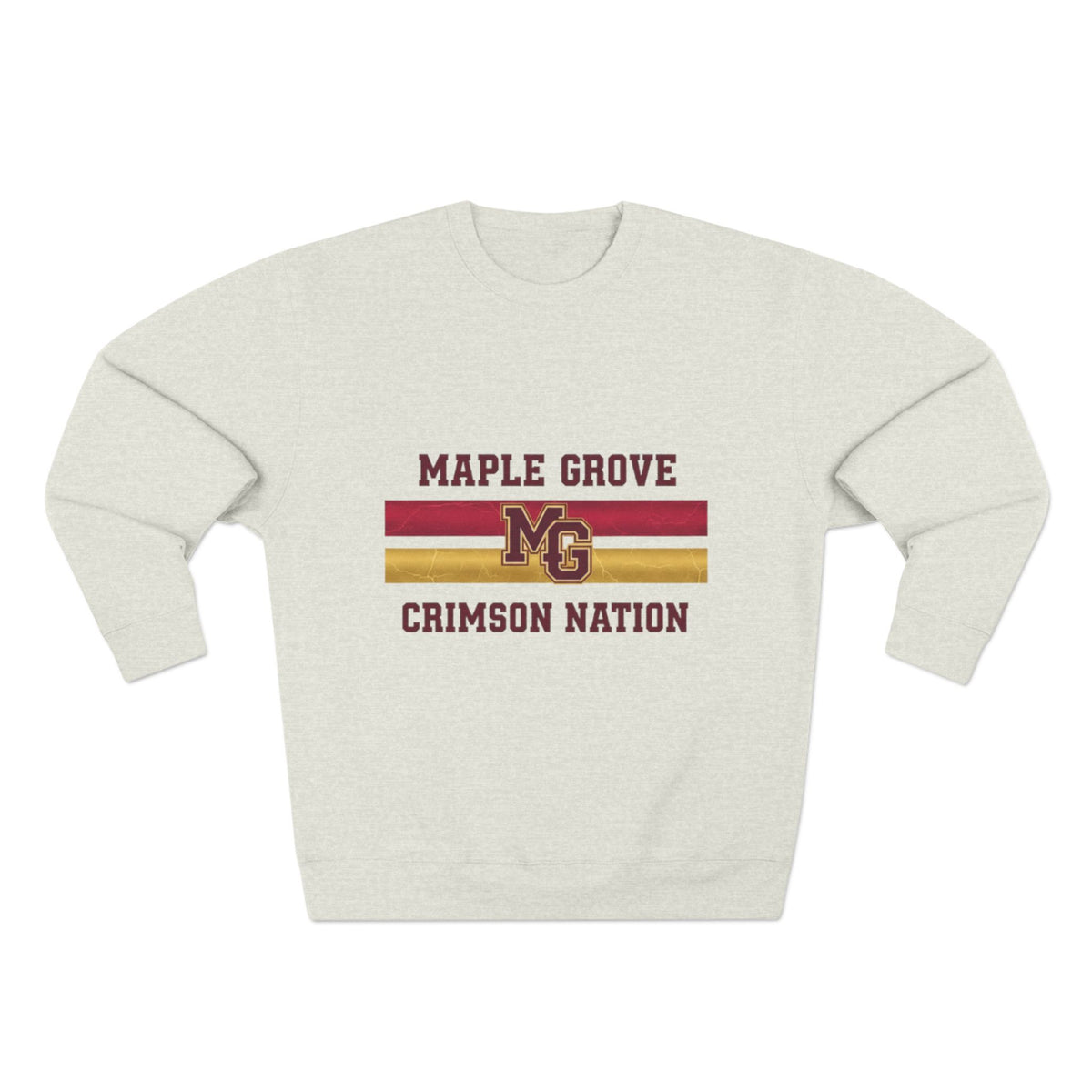 Unisex Crewneck Sweatshirt -Maple Grove Crimson Monogram Design for Casual Comfort