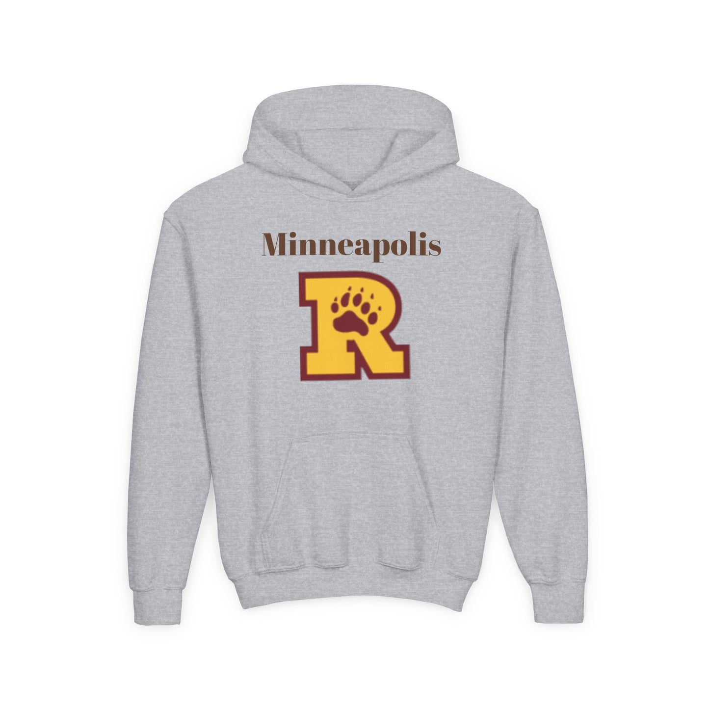 Minneapolis Roosevelt Teddies Youth Hooded Sweatshirt - School Spirit Wear with Bear Paw Print