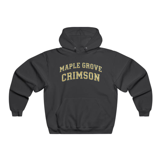 Maple Grove Crimson Pullover Hoodie — Classic Collegiate Crewneck Hooded Sweatshirt