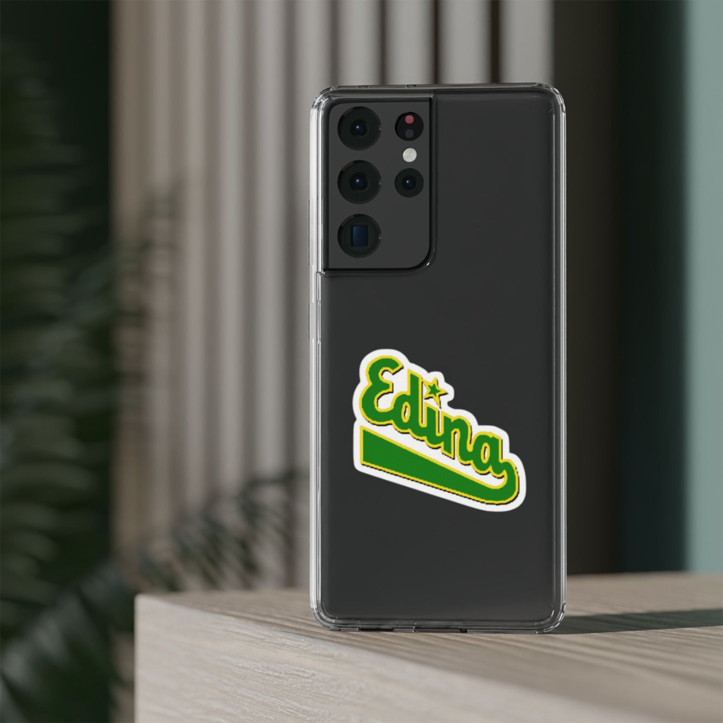 Custom Clear Phone Case with Edina Design - Stylish Protection for Your Smartphone