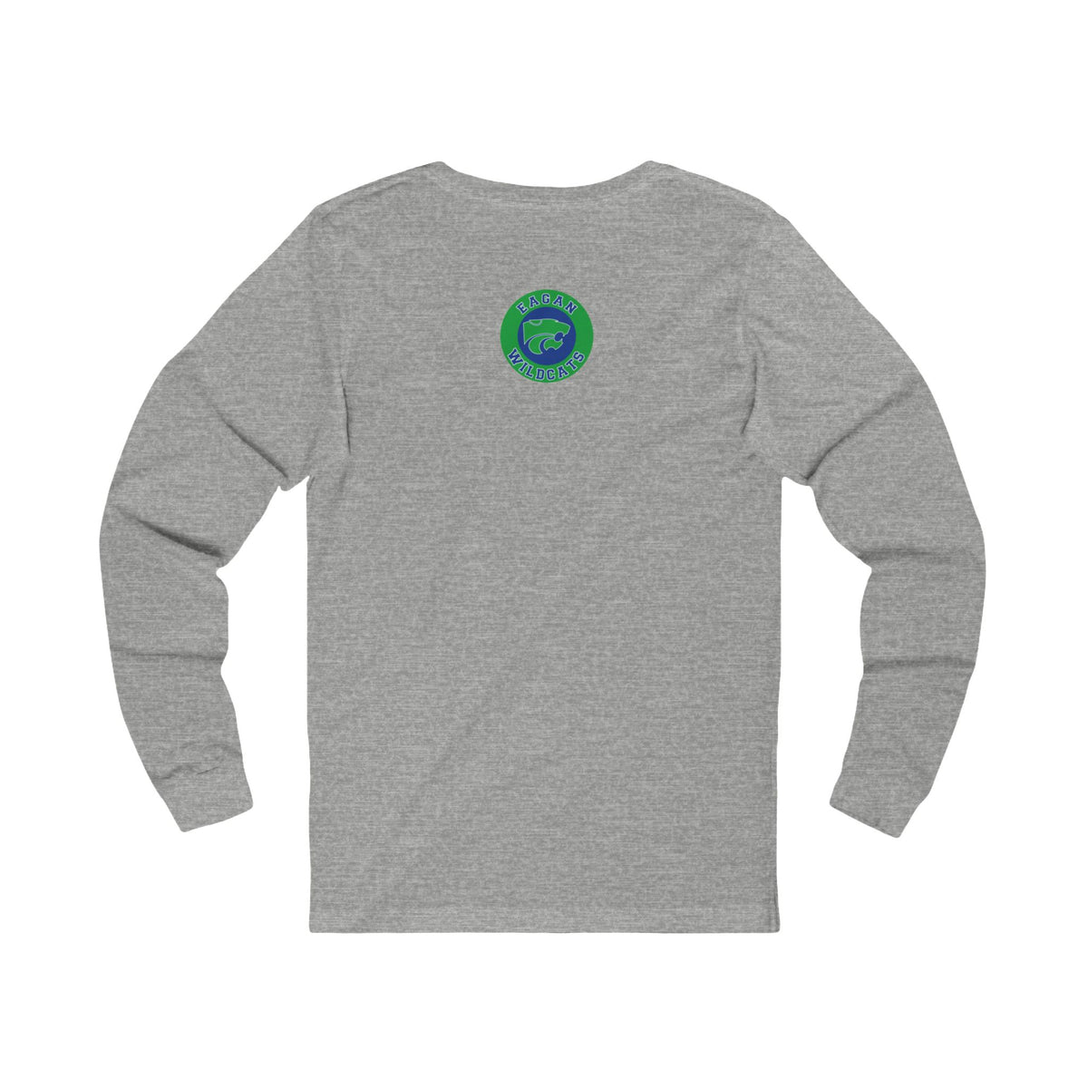 Eagan WildcatsnGreen and Blue Letter E Long Sleeve Tee