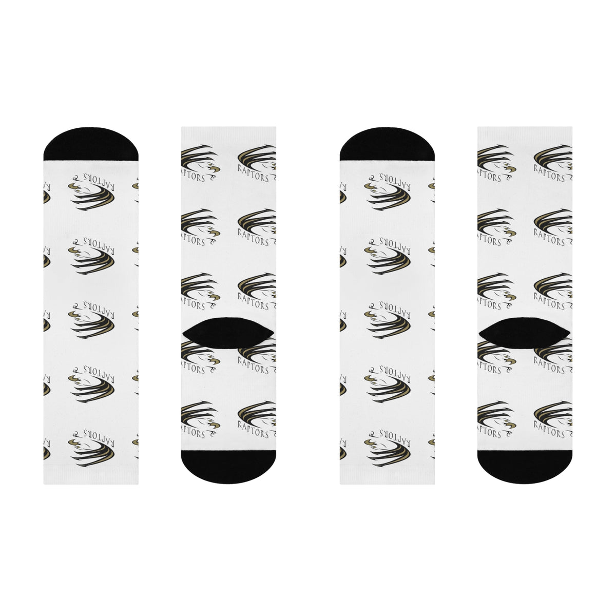 East Ridge Raptors Cushioned Crew Socks - Comfortable Sports Socks for Fans