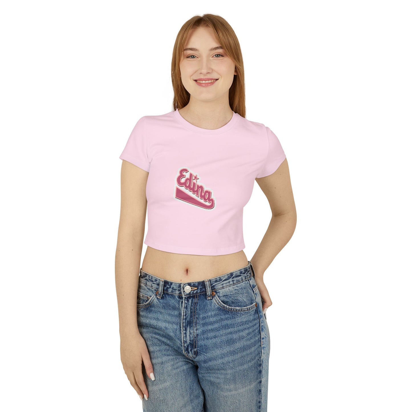 Edina Retro Women's Baby Tee - Trendy Cropped Tee for Casual Outfits