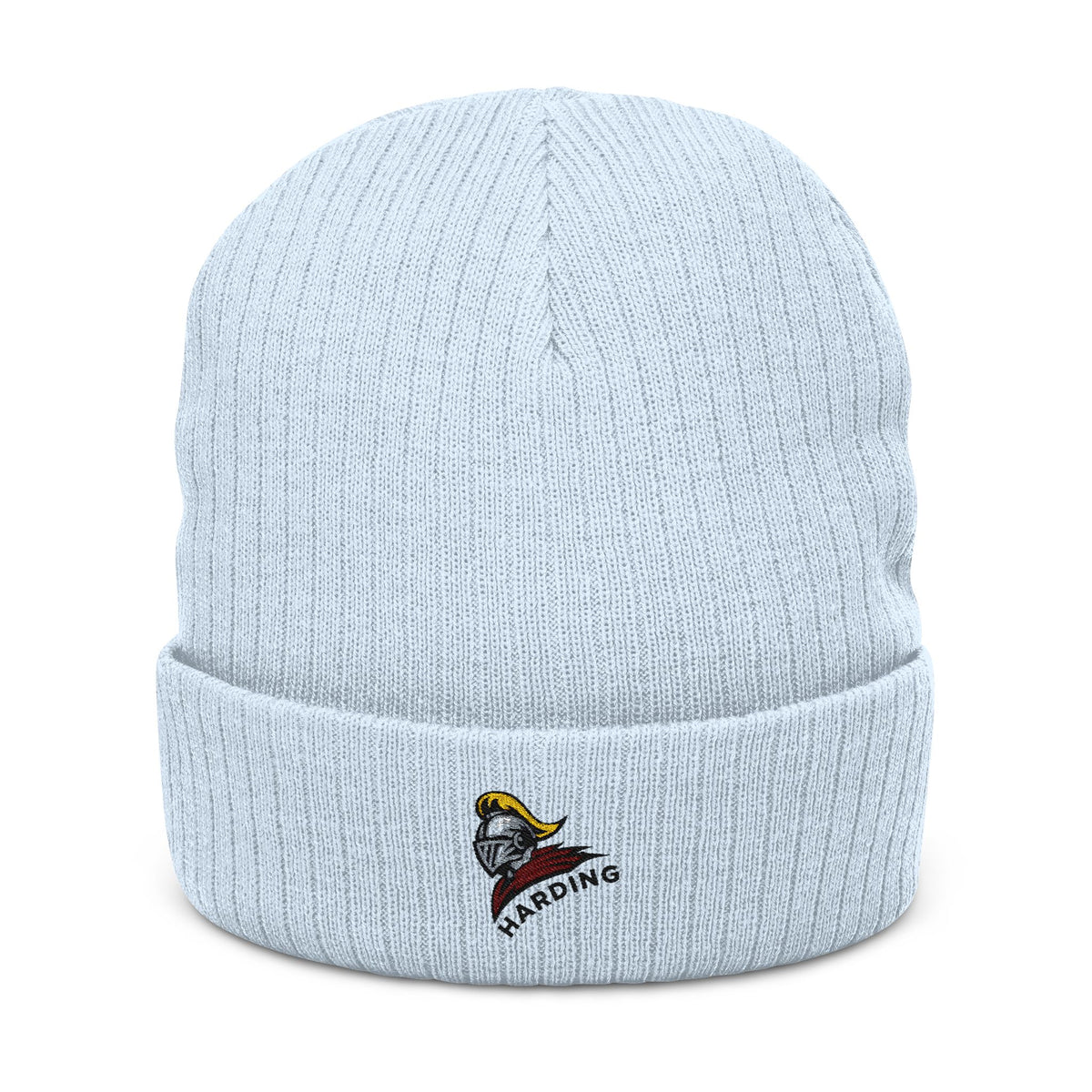 Embroidered Ribbed Knit Beanie - Cozy Winter Accessory for Harding Fans