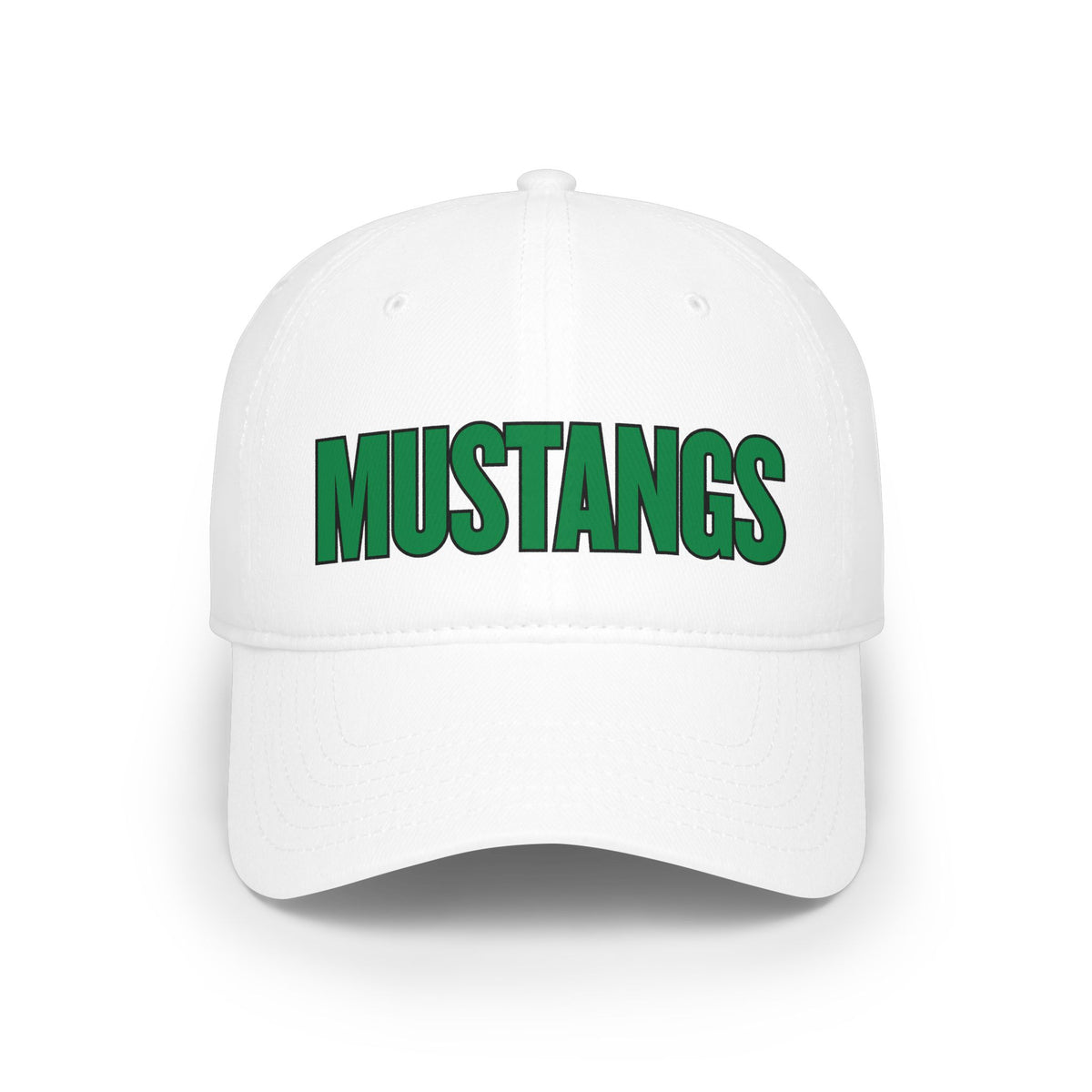 Mounds View Mustangs Green Lettering Low Profile Baseball Cap