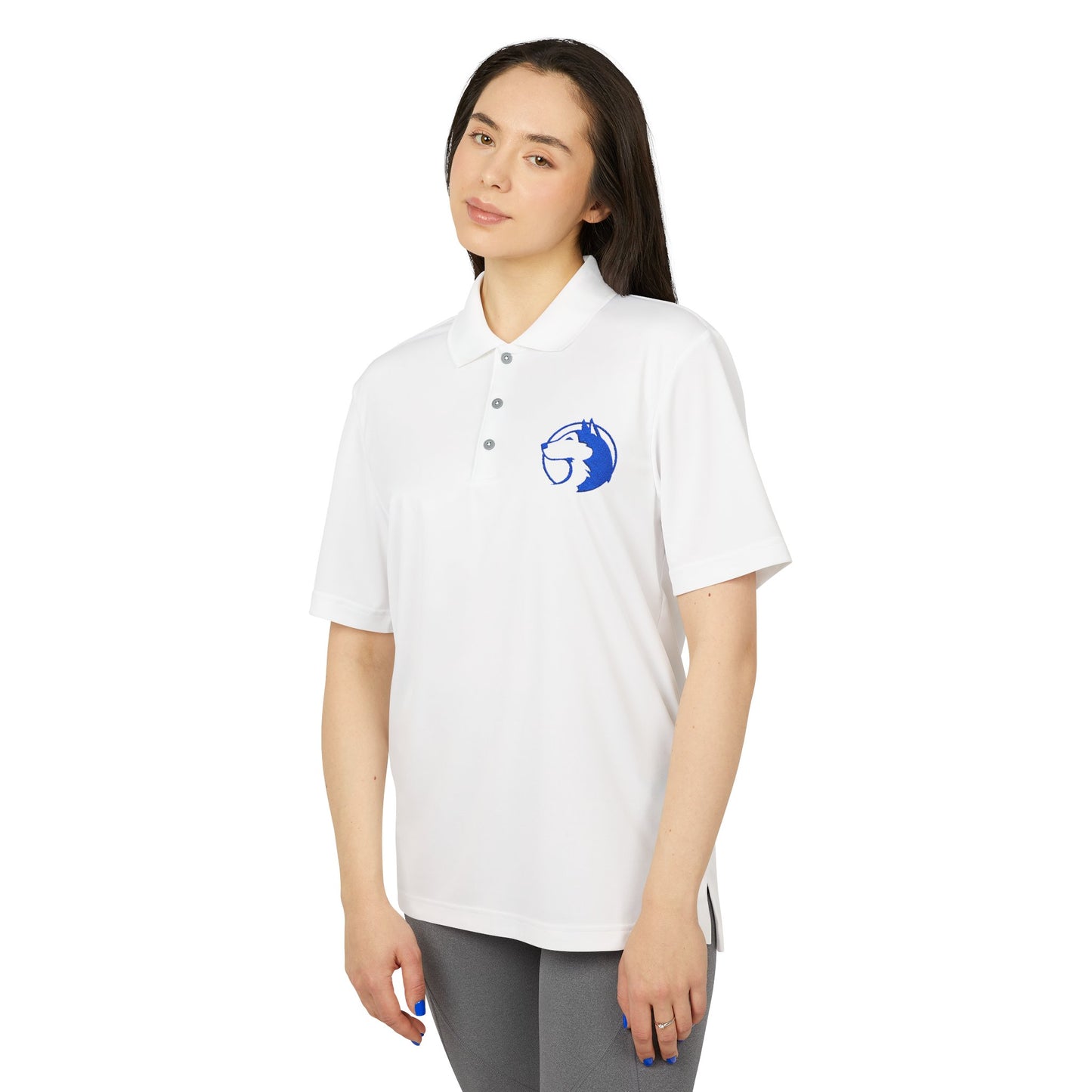 Saint Anthony Huskies Performance Polo - adidas Unisex with Blue Logo