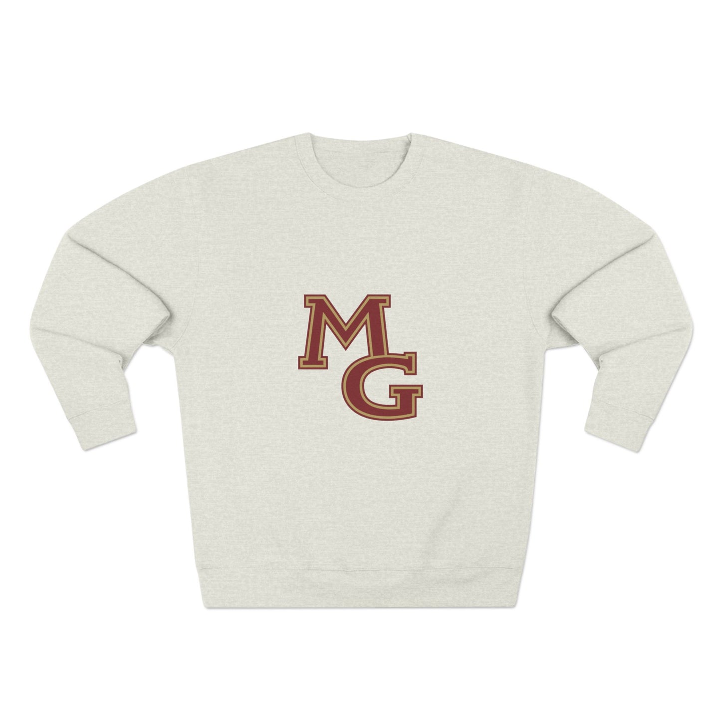 Unisex Crewneck Sweatshirt -Maple Grove Crimson Monogram Design for Casual Comfort