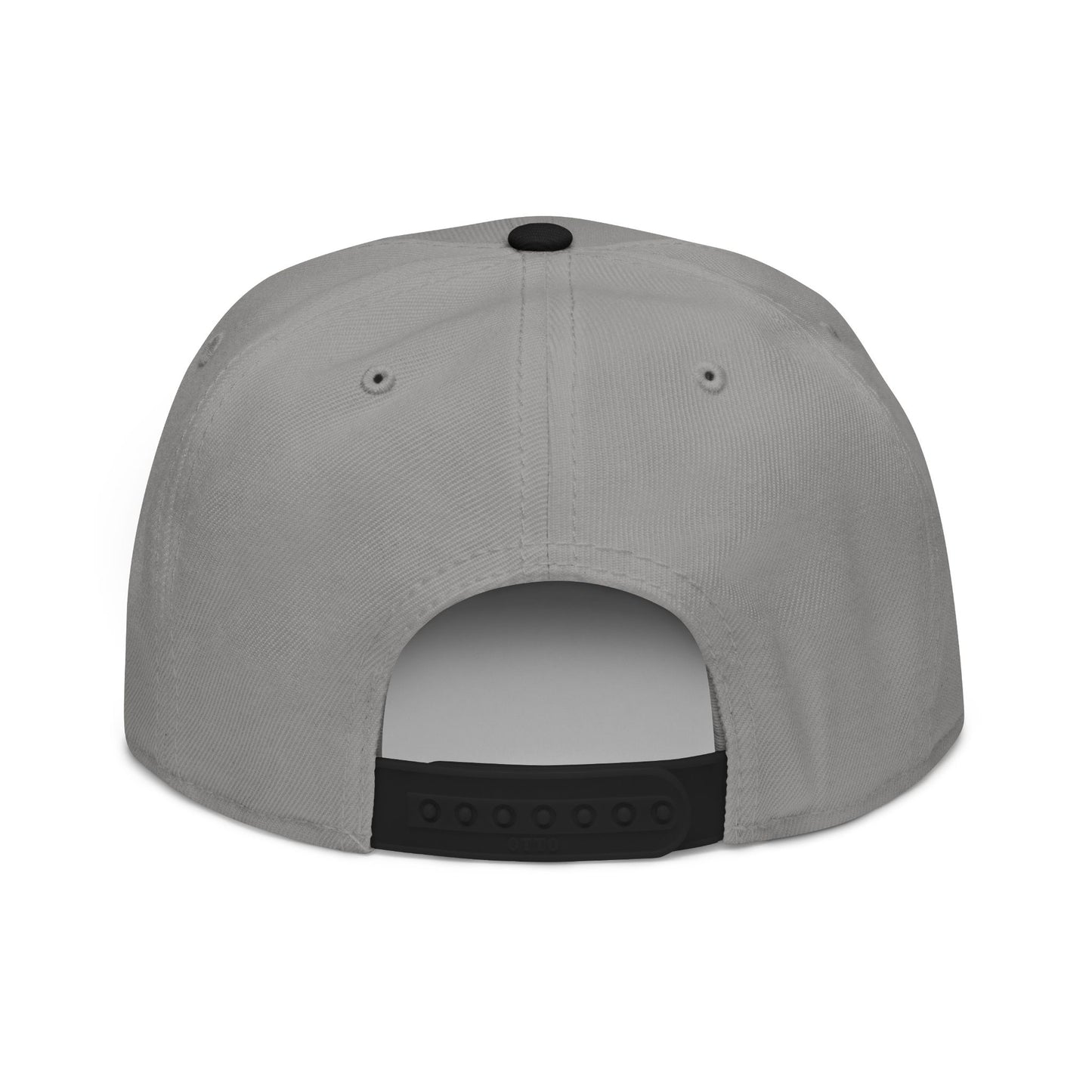 Back view of Farmington Tigers 2026 Boys Lacrosse State Champs Flat Bill Hat - Embriodered showing snapback closure.