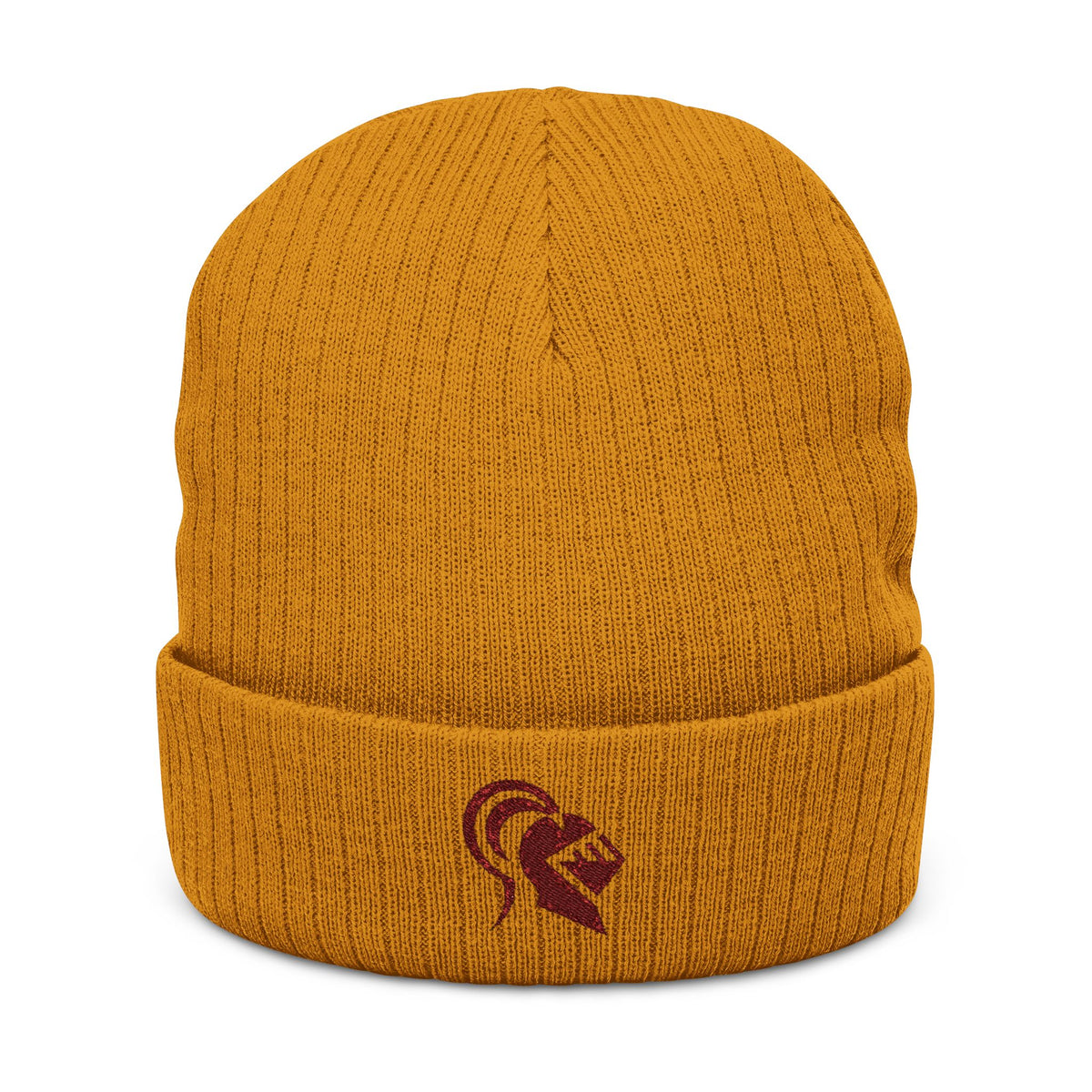 Embroidered Ribbed Knit Beanie - Stylish Winter Hat for Men and Women