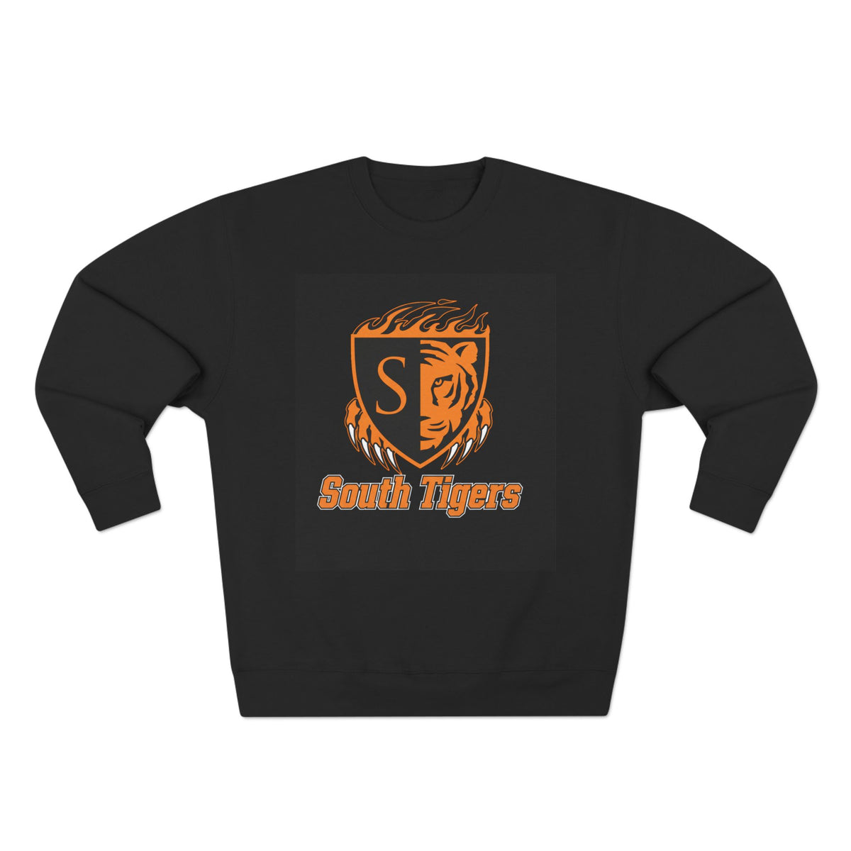 Minneapolis South Tigers Crewneck Sweatshirt — Orange Tiger Crest School Spirit