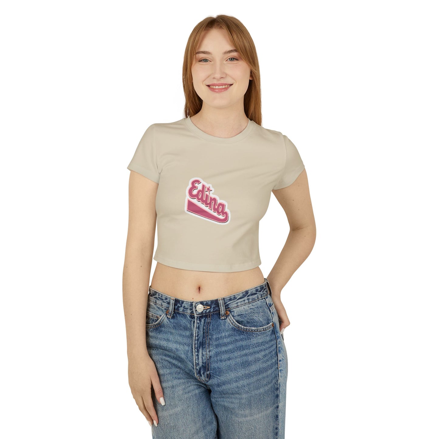 Edina Retro Women's Baby Tee - Trendy Cropped Tee for Casual Outfits