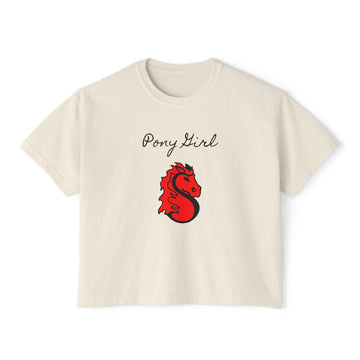 Pony Girl Graphic Boxy Tee for Women - Casual Stylish Top