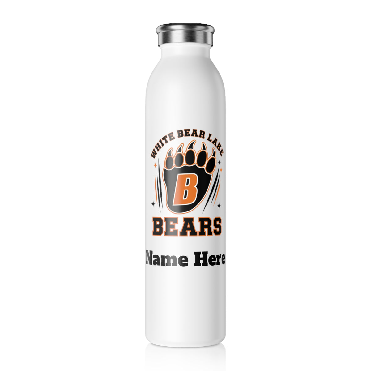 White Bear Lake Bears Slim Water Bottle — Stainless Insulated Bottle