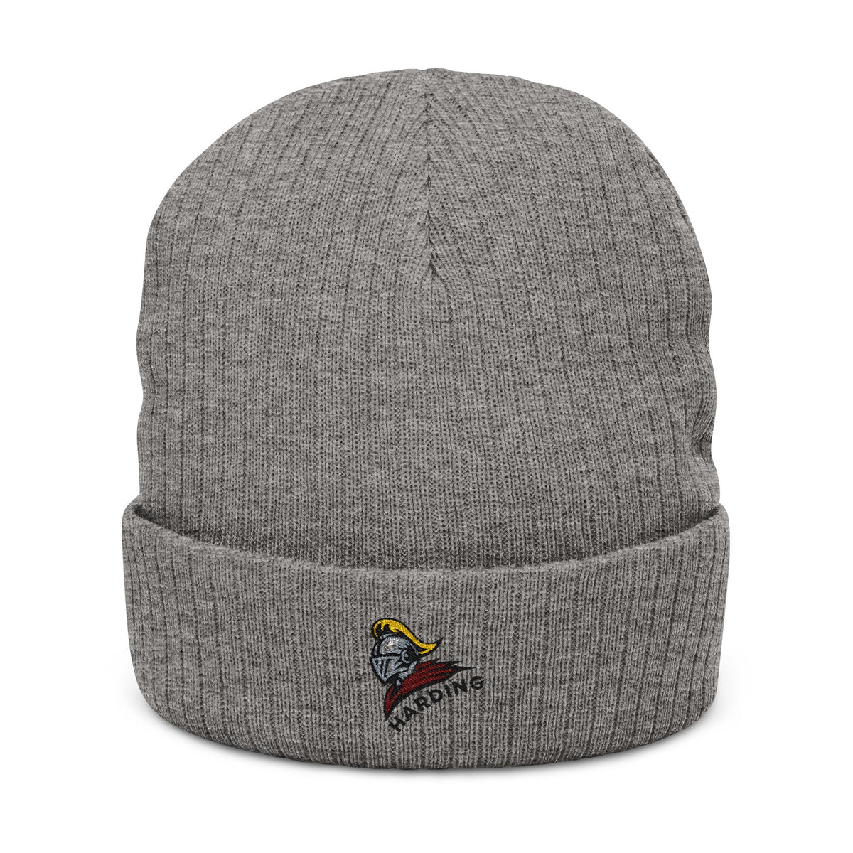 Embroidered Ribbed Knit Beanie - Cozy Winter Accessory for Harding Fans