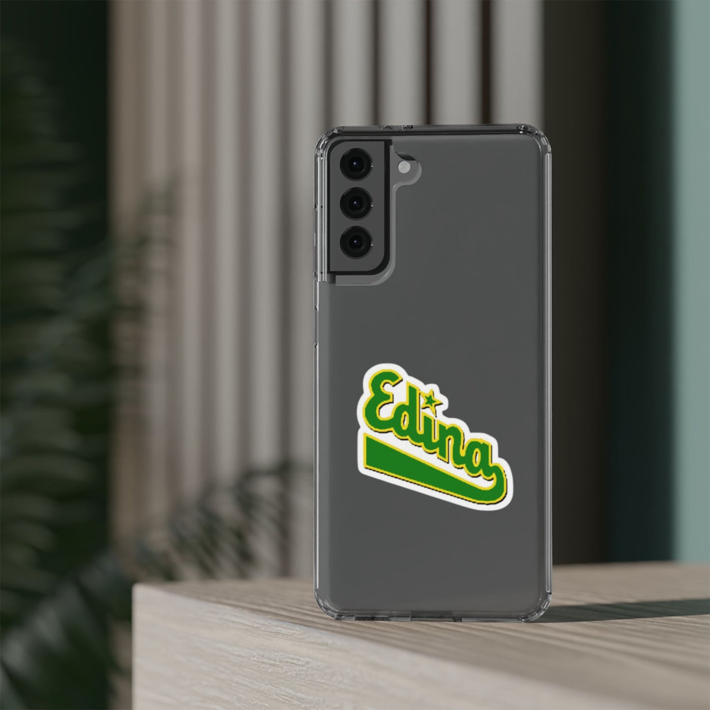 Custom Clear Phone Case with Edina Design - Stylish Protection for Your Smartphone