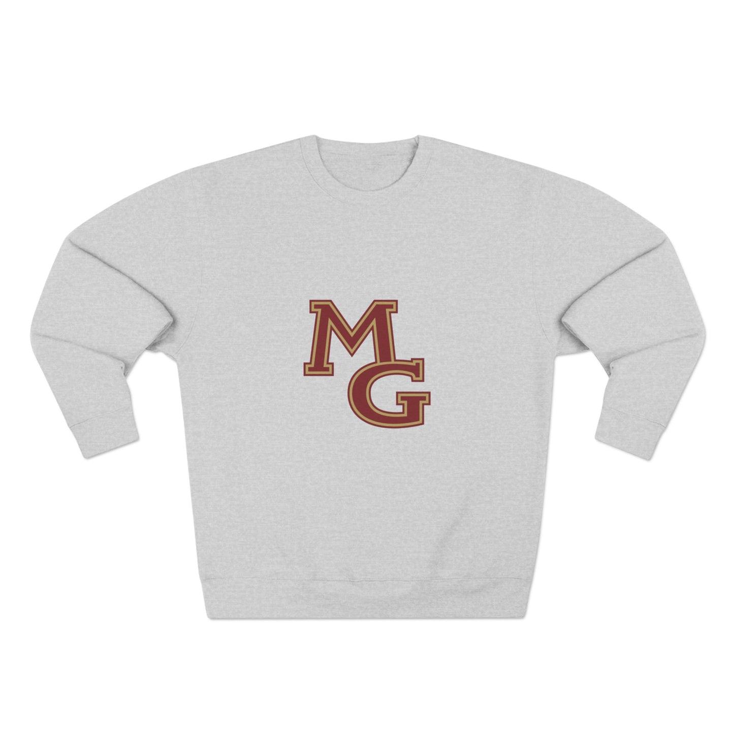 Unisex Crewneck Sweatshirt -Maple Grove Crimson Monogram Design for Casual Comfort