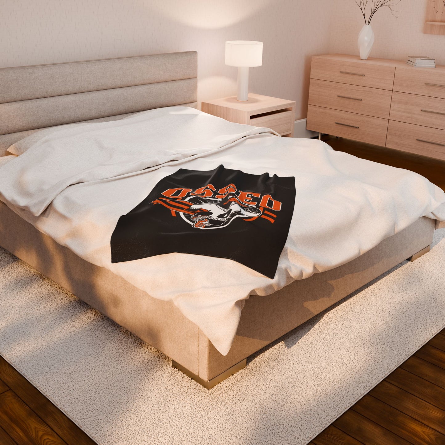 Osseo Orioles Cozy Velveteen Plush Blanket - Perfect for Relaxation and Home Decor