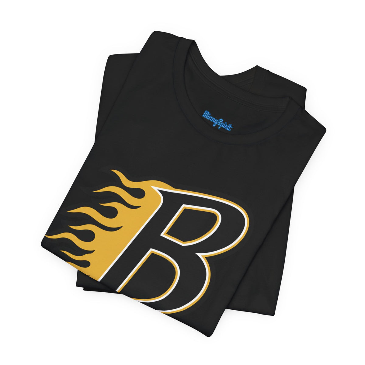 Burnsville Blaze Flaming 'B' Graphic Tee — Retro Letterman Style T-Shirt