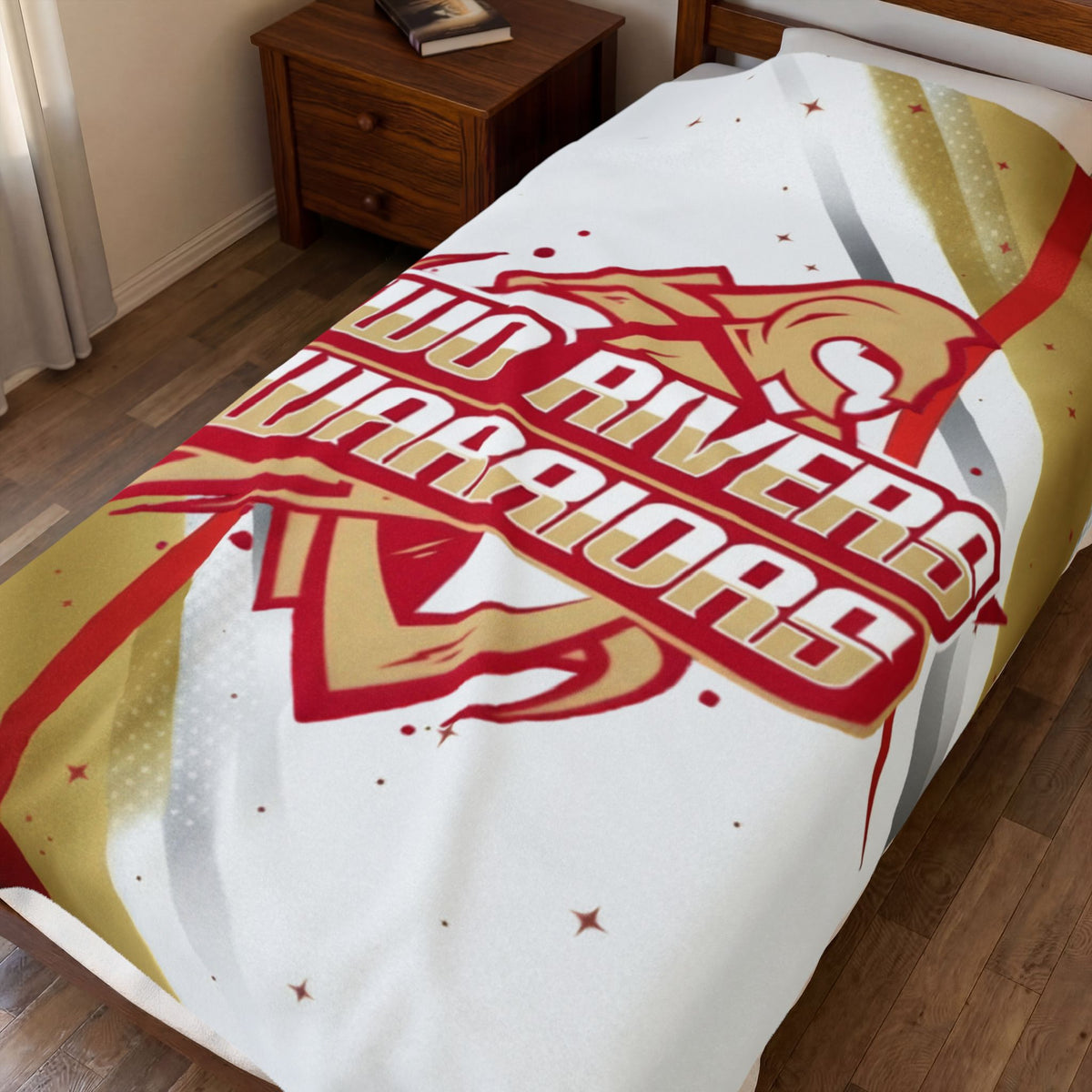 Two Rivers Warriors Cozy Velveteen Plush Blanket - Perfect for Relaxation and Home Decor