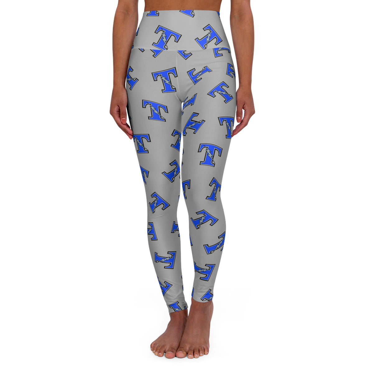 Tartan Titans High Waisted Leggings with Bold Lettering for Comfort and Style