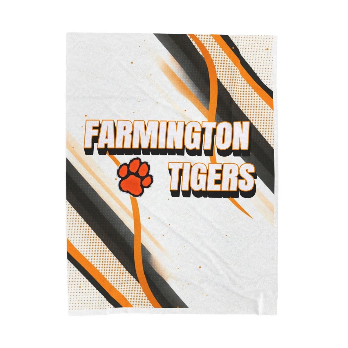Farmington Tigers Cozy Velveteen Plush Blanket